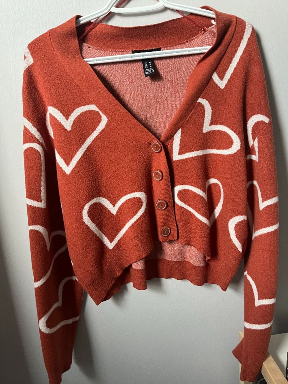 Heart patterned cardigan